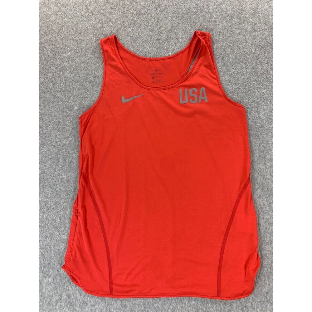 Nike Dri Fit USA Running Training Tank Top (Women's Small) Red - Picture 1 of 11